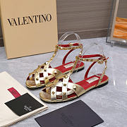Valentino Garavani Studdy Leather Sandals gold - 1