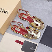 Valentino Garavani Studdy Leather Sandals gold - 3