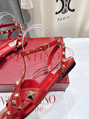 Valentino Garavani Studdy Leather Sandals red - 6