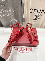 Valentino Garavani Studdy Leather Sandals red - 3