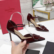 Valentino Garavani logo-detail heeled pumps 8.5cm red - 5