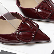 Valentino Garavani logo-detail heeled pumps 8.5cm red - 4