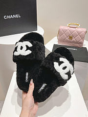 Chanel slippers black logo - 1