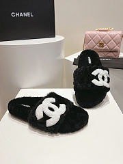 Chanel slippers black logo - 5