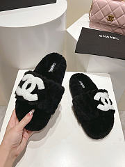 Chanel slippers black logo - 3