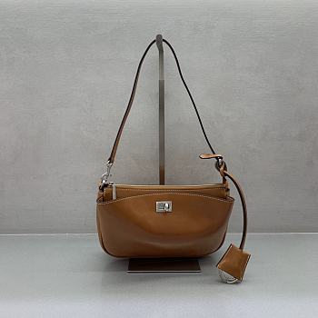 Balenciaga shoulder brown bag size 22×13×5cm 