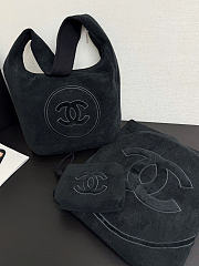 Chanel Beach black bag set with small wallet and towel size 45x60x20cm  - 1