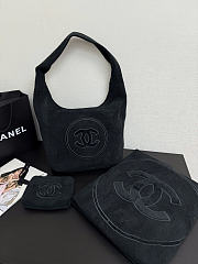 Chanel Beach black bag set with small wallet and towel size 45x60x20cm  - 6