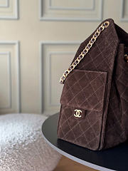 Chanle hobbo bag Chocolate brown size 40x30x15cm - 2