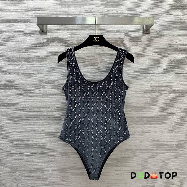 Gucci Chenille bodysuit with GG crystals - 01 - 1