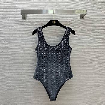 Gucci Chenille bodysuit with GG crystals - 01