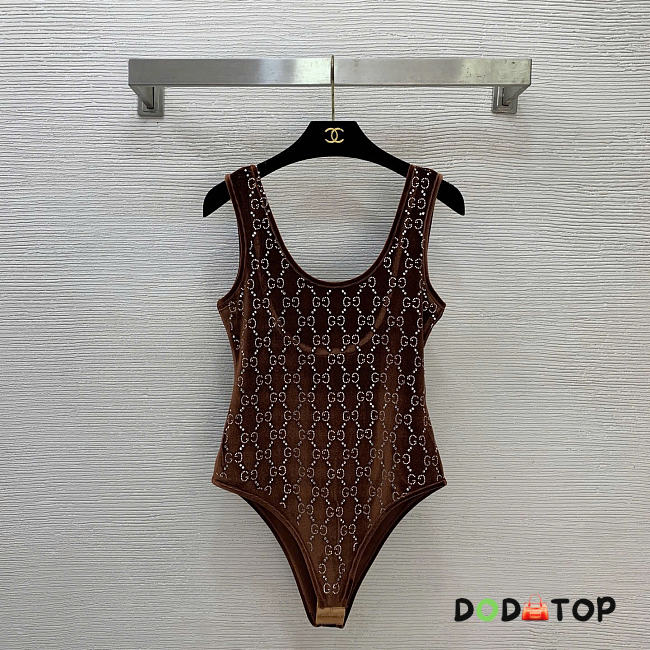 Gucci Chenille bodysuit with GG crystals - 02 - 1