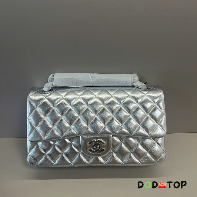 Chanel flap bag silver size 25cm - 1