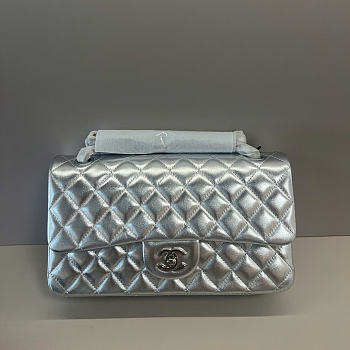 Chanel flap bag silver size 25cm