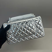 Chanel flap bag silver size 25cm - 4