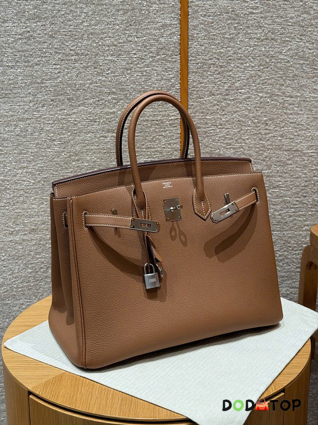 Hermes Birkin 35cm Hardwar Silver togo leather bag - 35x25x18cm - 1