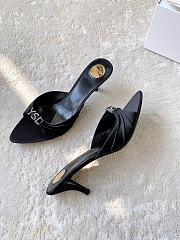 YSL JERRY mules in satin crepe and rhinestones heels 6cm  - 4
