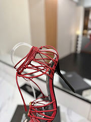 YSL BABYLONE red sandals in smooth leather heels 9cm - 5