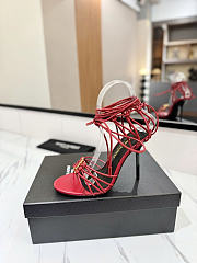 YSL BABYLONE red sandals in smooth leather heels 9cm - 4