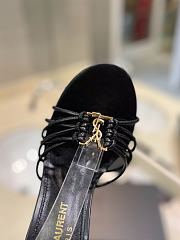 YSL BABYLONE black sandals in smooth leather heels 9cm - 4