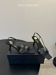 YSL JERRY sandals in smooth leather heels 8cm - black - 5