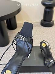 YSL JERRY sandals in smooth leather heels 8cm - black - 4