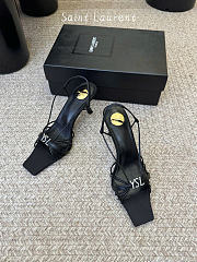 YSL JERRY sandals in smooth leather heels 8cm - black - 3