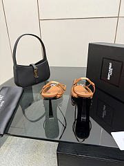 YSL JERRY sandals in smooth leather heels 8cm - brown - 5