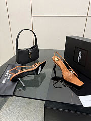 YSL JERRY sandals in smooth leather heels 8cm - brown - 2