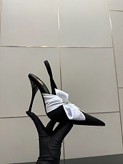 YSL DOVE sandals in satin crepe and rhinestones heels 11cm white - 6