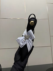 YSL DOVE sandals in satin crepe and rhinestones heels 11cm white - 5
