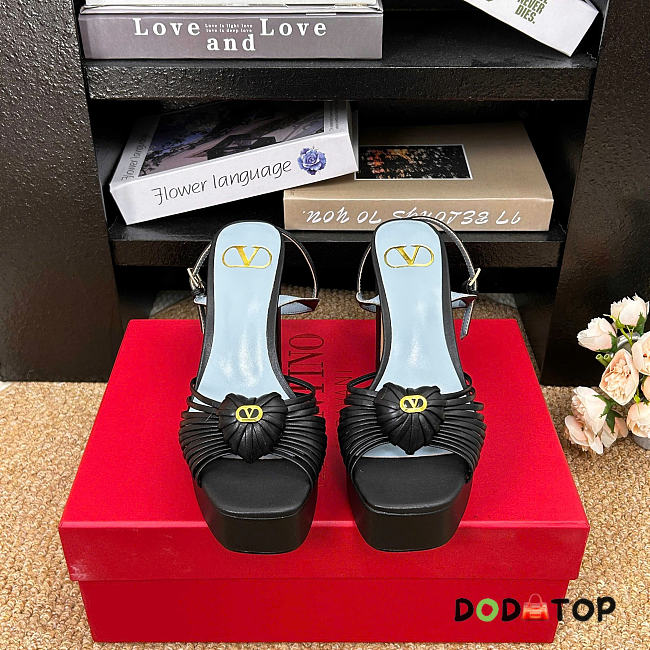 Valentino Coeur Royal Platform Sandal In Kidskin 115 mm - 02 - 1