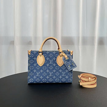 Louis vuitton OnTheGo Monogram Denim bag size 25×11×19cm