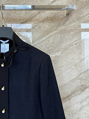 Dior Cropped Jacket Navy Blue Virgin Wool-Cotton-Blend Bouclé - 4