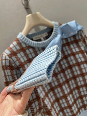 Dior Sweater Blue and Brown Check'n'Dior Wool Knit - 6