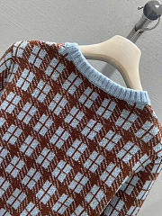 Dior Sweater Blue and Brown Check'n'Dior Wool Knit - 3