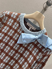 Dior Sweater Blue and Brown Check'n'Dior Wool Knit - 2