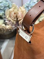 Dior Medium Diorly Bag Golden Saddle Suede Calfskin size 31.5 x 25 x 8 cm  - 3