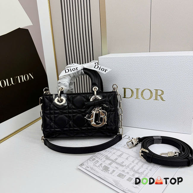 Dior Mini Lady D-Joy Bag Black Cannage Lambskin size 16.5×10×4cm - 1