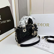 Dior Mini Lady D-Joy Bag Black Cannage Lambskin size 16.5×10×4cm - 5