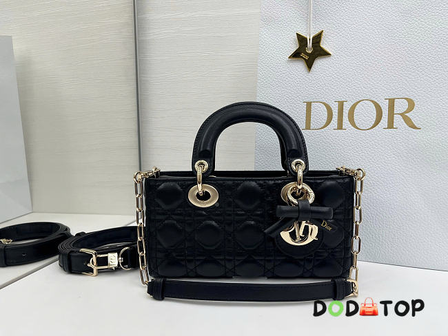 DiorLady D-Joy Bag Black Cannage Lambskin size 22cmx13cmx4cm - 1