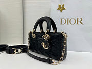 DiorLady D-Joy Bag Black Cannage Lambskin size 22cmx13cmx4cm - 3