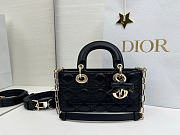 DiorLady D-Joy Bag Black Cannage Lambskin size 22cmx13cmx4cm - 2