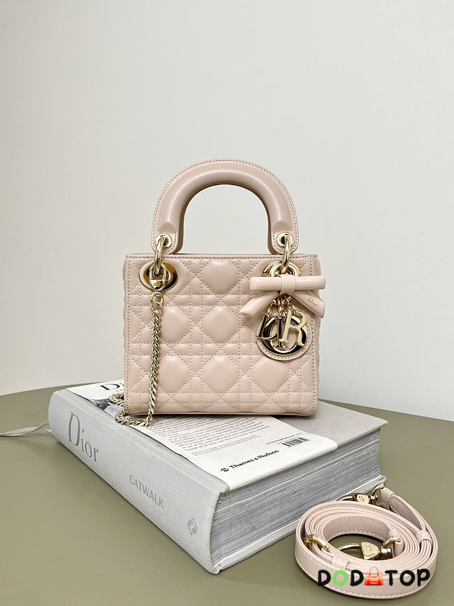 Dior lady pink bag size 17cm - 1