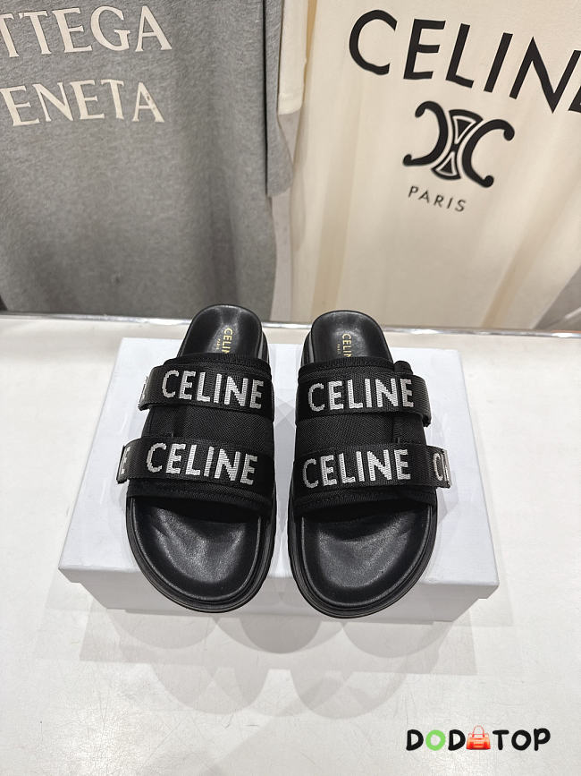CELINE Logo-Jacquard Canvas Sandals - 1