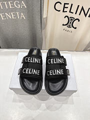 CELINE Logo-Jacquard Canvas Sandals - 1