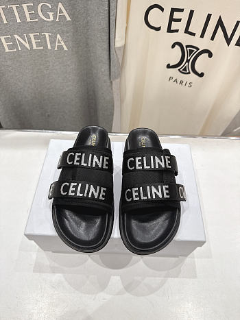 CELINE Logo-Jacquard Canvas Sandals