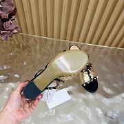 Valentino Garavani 60mm Rockstud Intreccio Metallic Nappa Leather Slide Sandals - 4
