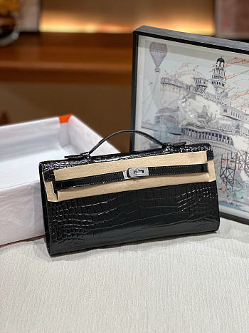 Hermes Kelly Cut black bag size 28x14.5x4cm
