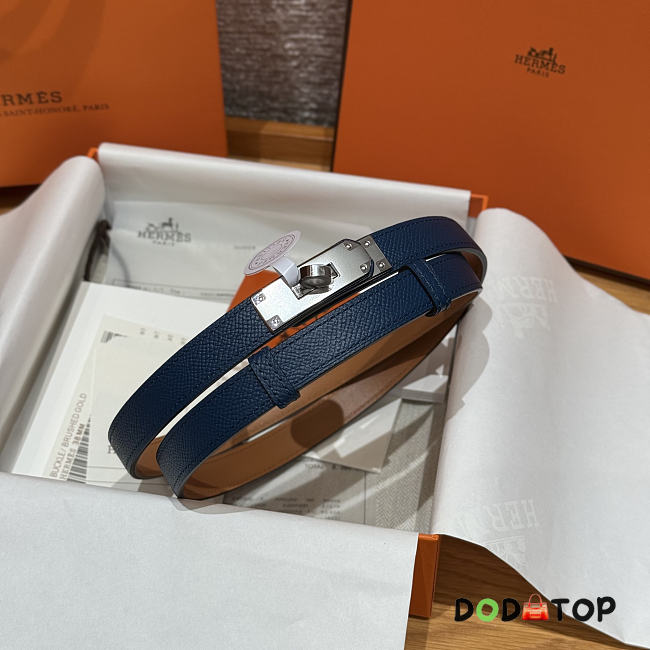Hermes Epsom Kelly Belt navy 1.8cm - 1